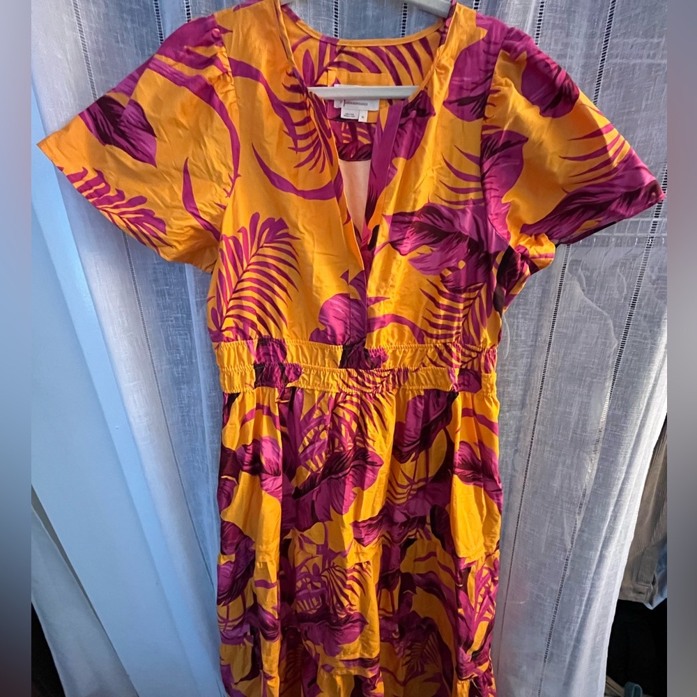 Anthropologie Vibrant Floral Maxi Dress - Orange and Pink - Picture 5 of 7